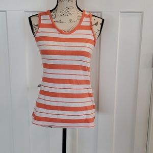 GAP coral and white striped tank